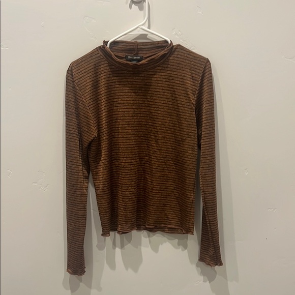 Billabong Brown Striped Blouse - Picture 1 of 5